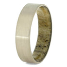 Brushed White Gold Wedding Band With Antler Sleeve-4169 - Jewelry by Johan
