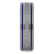 Men's Meteorite Wedding Band with Stripes of Blue Enamel-4193 - Jewelry by Johan