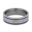 Men's Meteorite Wedding Band with Stripes of Blue Enamel-4193 - Jewelry by Johan
