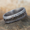 Black Stardust & Meteorite Wedding Band in Matte Titanium - Jewelry by Johan