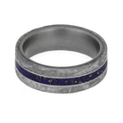 Blue Stardust™ Men's Meteorite Ring in Matte Titanium-4211 - Jewelry by Johan