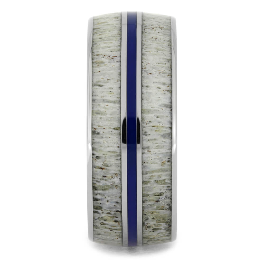 Deer Antler Wedding Band with Blue Enamel-4213 - Jewelry by Johan