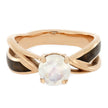 Solitaire Moonstone Engagement Ring with Dinosaur Bone in Rose Gold-4220 - Jewelry by Johan