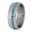 Turquoise Wedding Band With Brushed Titanium Finish-4223 - Jewelry by Johan