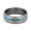 Turquoise Wedding Band With Brushed Titanium Finish-4223 - Jewelry by Johan