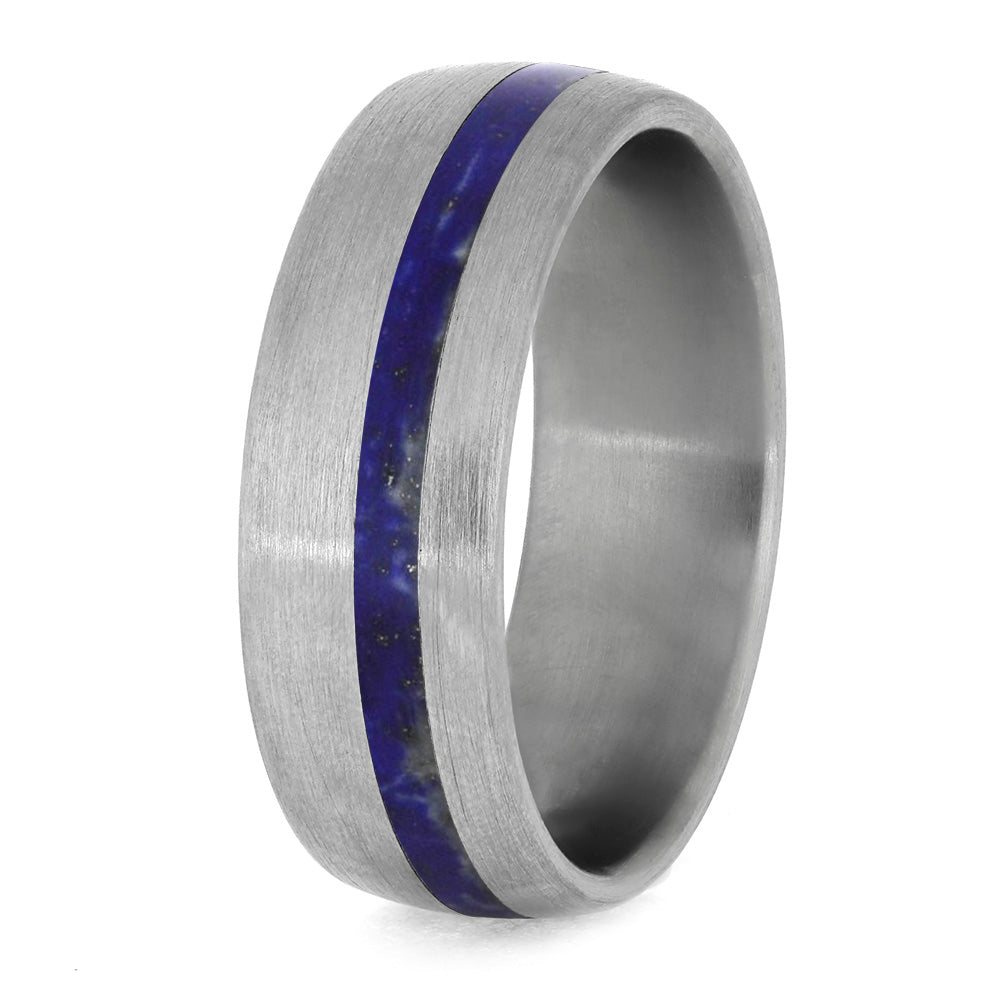 Blue Lapis Lazuli Wedding Band, Titanium Ring-4224 - Jewelry by Johan