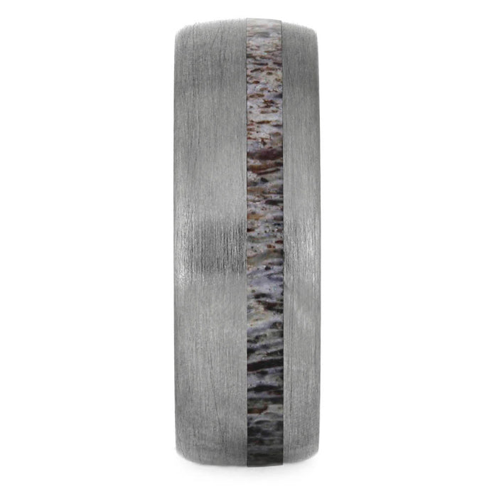 Deer Antler Men's Wedding Band In Brushed Titanium-4225 - Jewelry by Johan