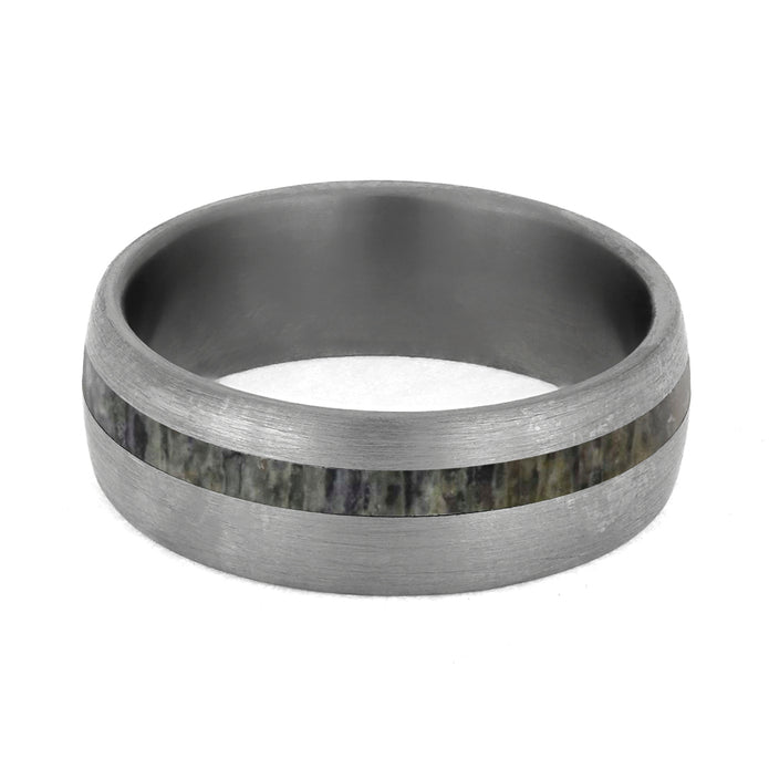 Deer Antler Men's Wedding Band In Brushed Titanium-4225 - Jewelry by Johan