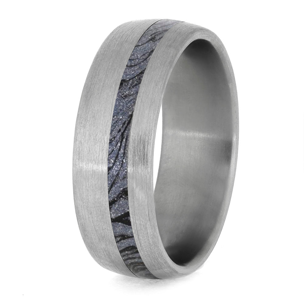 Cobaltium Mokume Gane Wedding Band, Brushed Titanium Ring-4227 - Jewelry by Johan