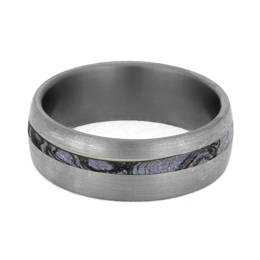 Cobaltium Mokume Gane Wedding Band, Brushed Titanium Ring-4227 - Jewelry by Johan
