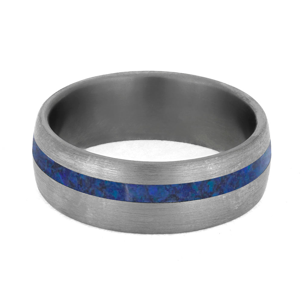 Dark Opal Ring With Brushed Titanium And Synthetic Opal-4230 - Jewelry by Johan