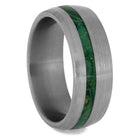 Green Box Elder Burl Ring With Brushed Titanium Finish-4232 - Jewelry by Johan