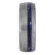 Blue Box Elder Wood Wedding Band With Brushed Titanium-4233 - Jewelry by Johan