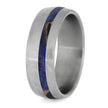 Blue Box Elder Wood Wedding Band With Brushed Titanium-4233 - Jewelry by Johan