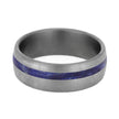 Blue Box Elder Wood Wedding Band With Brushed Titanium-4233 - Jewelry by Johan