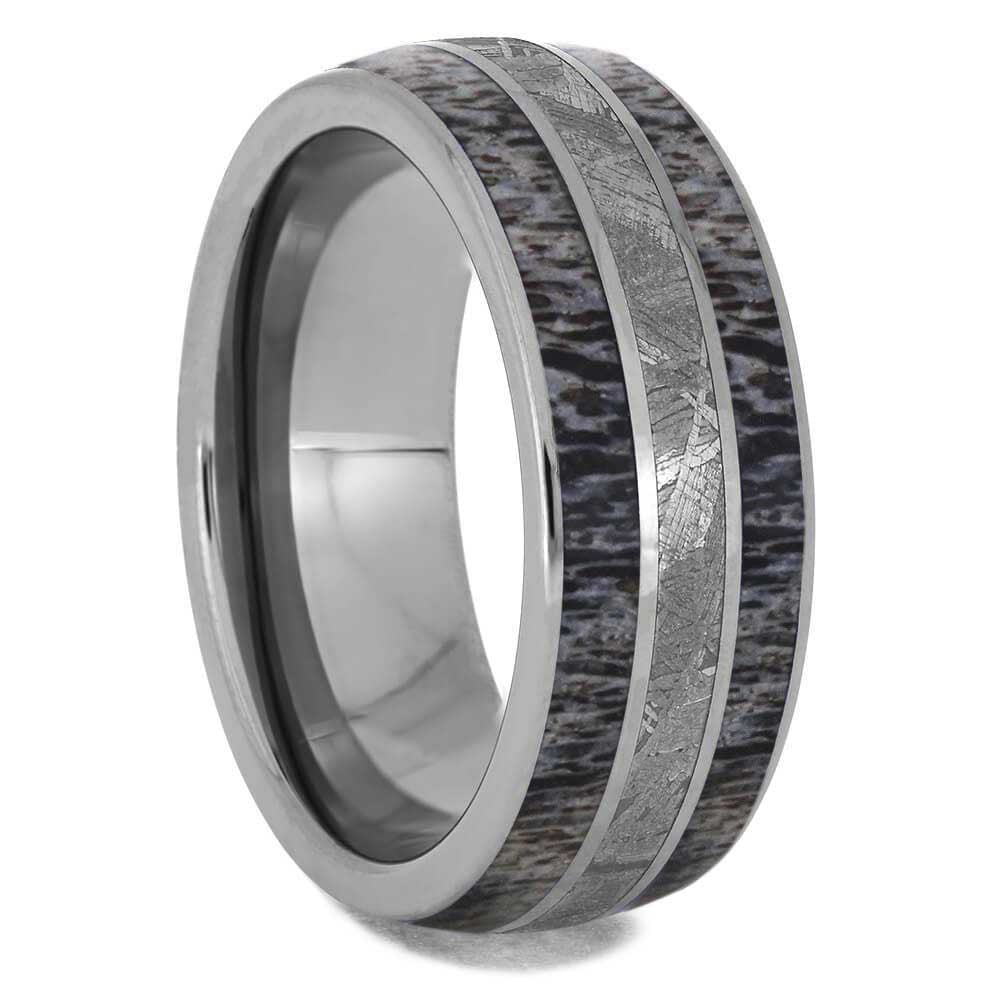 Antler & Meteorite Men's Wedding Band - Jewelry by Johan
