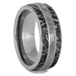 Black And White Mokume Men's Wedding Band With Meteorite-4241 - Jewelry by Johan