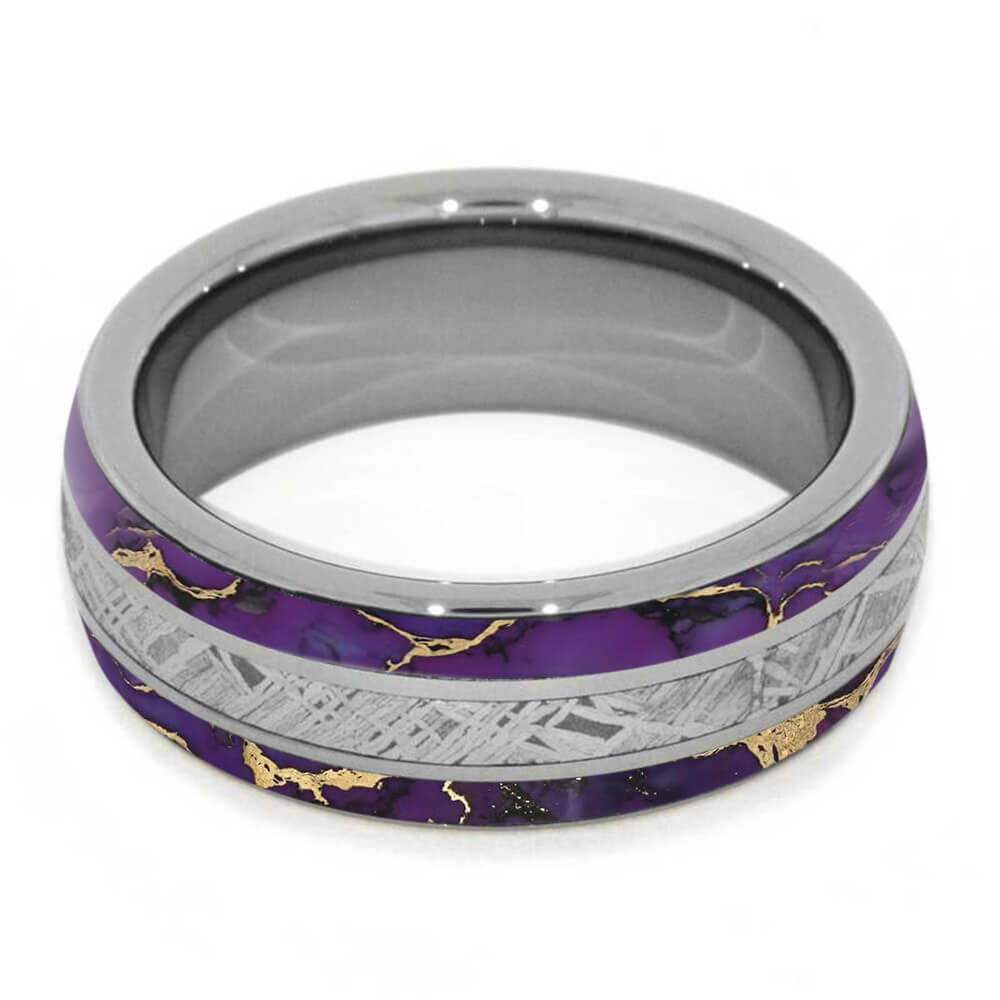 Lava Turquoise Ring With Meteorite And Polished Titanium-4252 - Jewelry by Johan