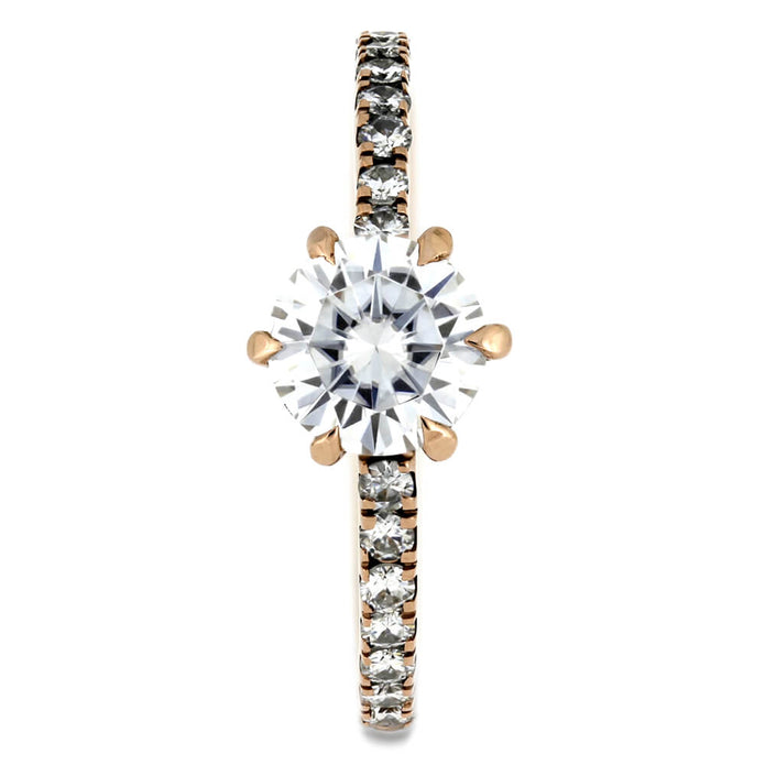 Moissanite Engagement Ring With 6 Claw Prong Setting-4278 - Jewelry by Johan