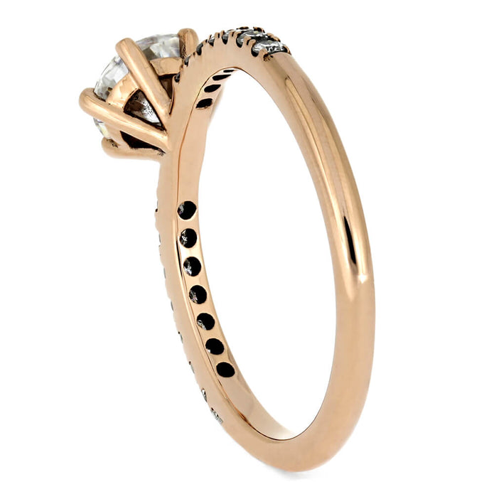 Moissanite Engagement Ring With 6 Claw Prong Setting-4278 - Jewelry by Johan