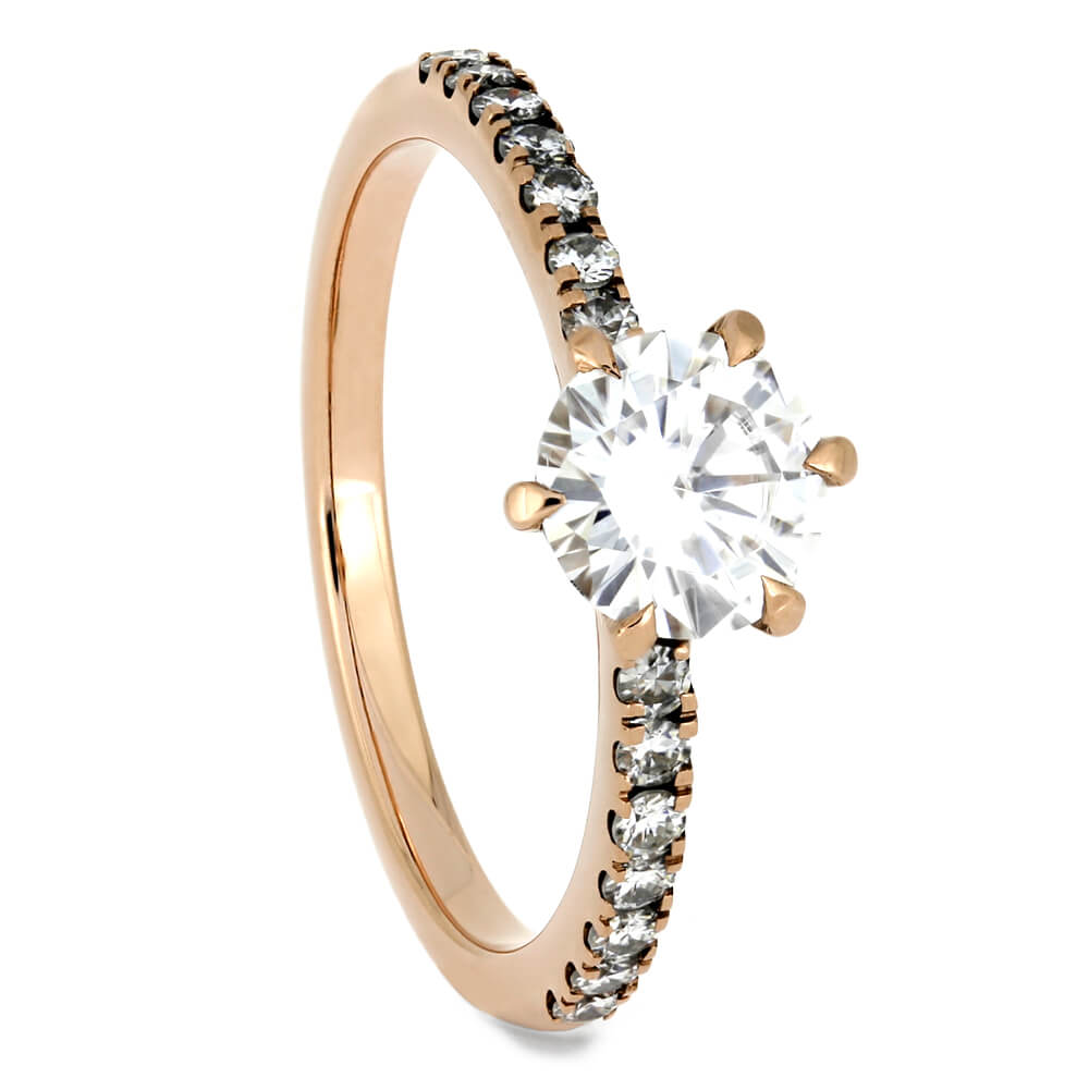 Moissanite Engagement Ring With 6 Claw Prong Setting-4278 - Jewelry by Johan