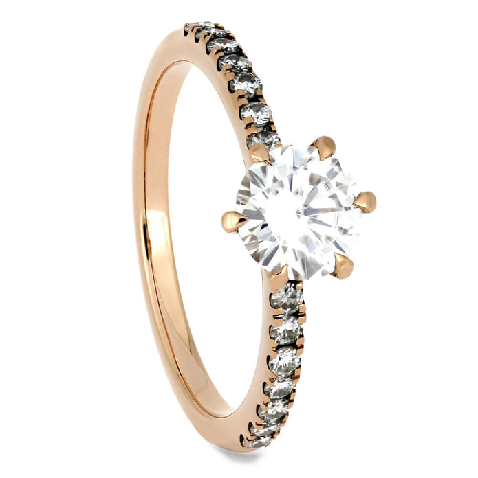 Moissanite Engagement Ring With 6 Claw Prong Setting-4278 - Jewelry by Johan