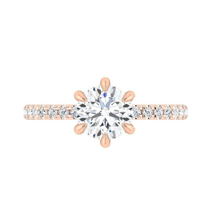 Moissanite Engagement Ring With 6 Claw Prong Setting-4278 - Jewelry by Johan