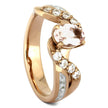 Rose Gold Morganite Bridal Set with White Stardust