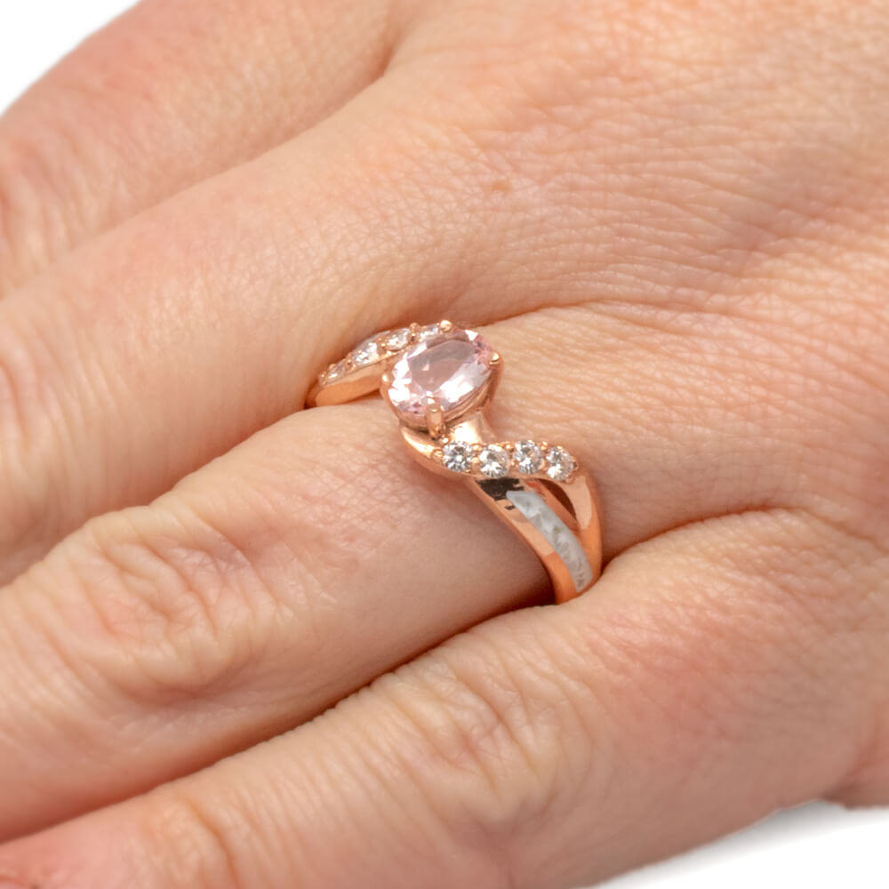 Morganite Engagement Ring in Rose Gold with Stardust™-4279 - Jewelry by Johan