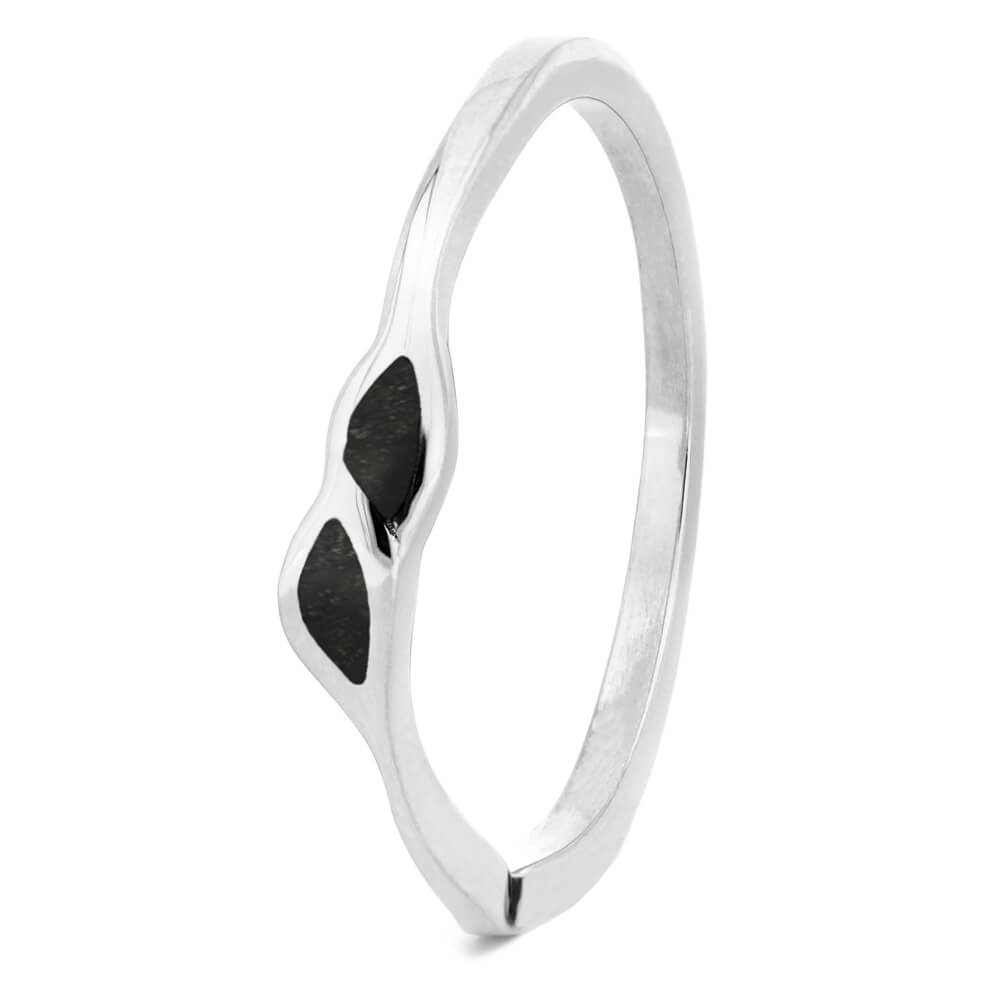 Dinosaur Bone Shadow Band with Leaf Pattern Design-4285 - Jewelry by Johan