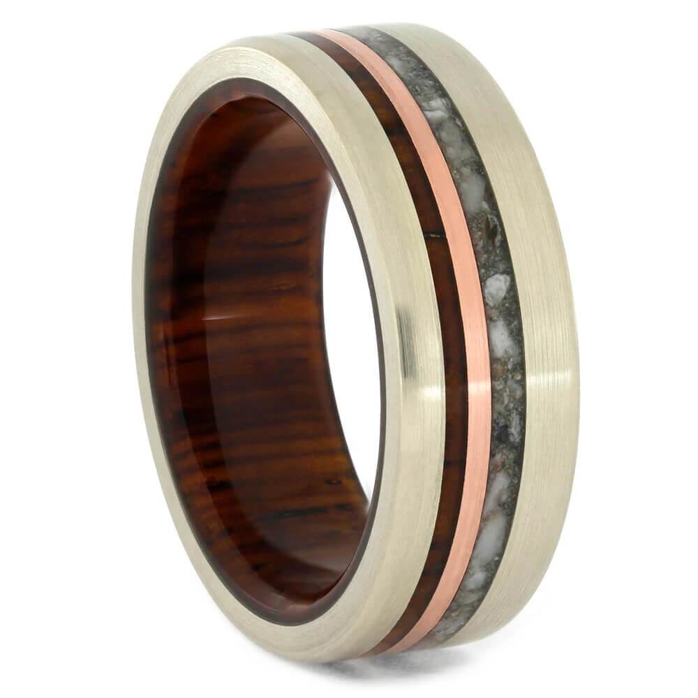 Solid Gold Memorial Ring with Cocobolo Wood Sleeve - Jewelry by Johan