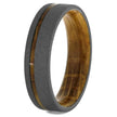 Whiskey Barrel Wedding Band with Sandblasted Titanium-4299 - Jewelry by Johan