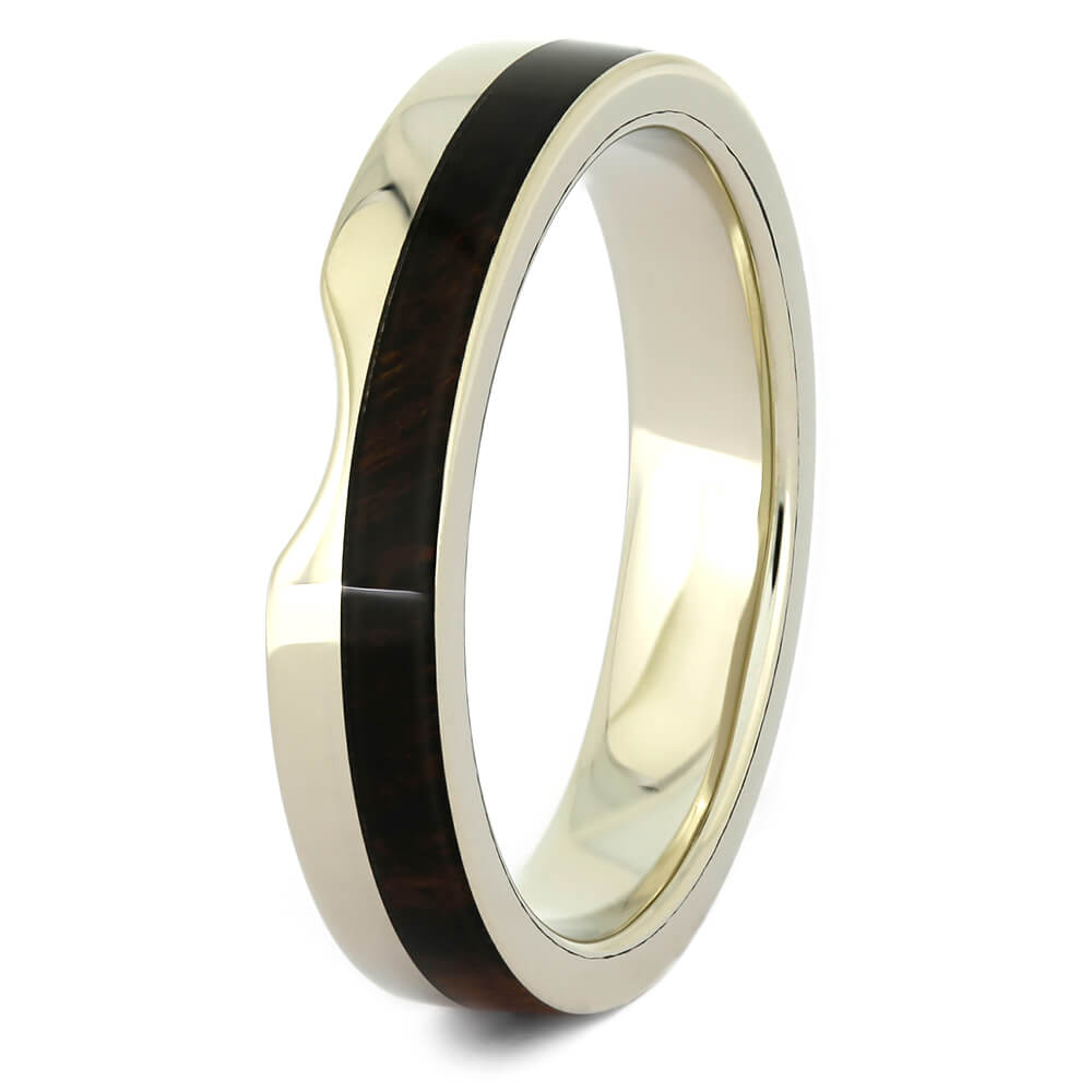 Custom Shadow Band with Ironwood in White Gold