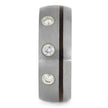 Ipe Wood Wedding Band With Diamonds, Brushed Titanium Ring-2374 - Jewelry by Johan