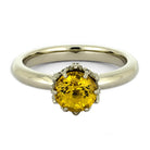 Yellow Sapphire Lotus Engagement Ring in White Gold-4322 - Jewelry by Johan