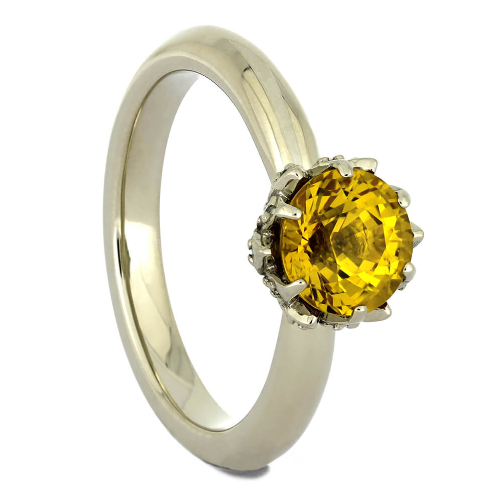 Yellow Sapphire & Diamond 3-Stone Ring in Platinum & Gold | Exquisite  Jewelry for Every Occasion | FWCJ