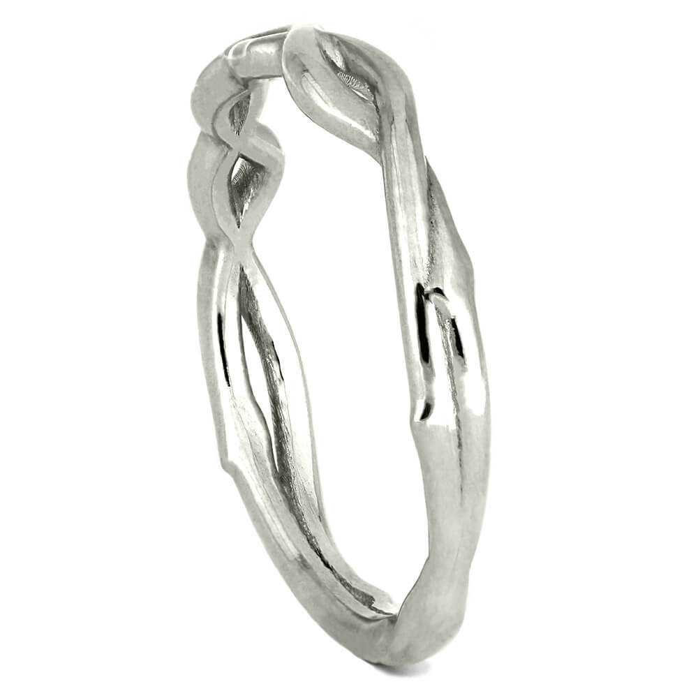 Sterling Silver Shadow Band with Branch Design-4323SV - Jewelry by Johan