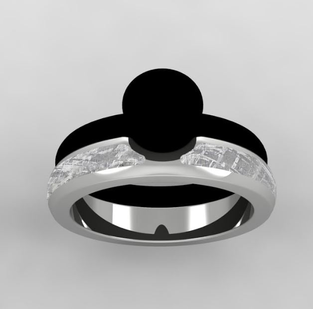 Sterling Silver Meteorite Unique Ring D RUNQ0000527 | W Hamond Fine  Jewellery