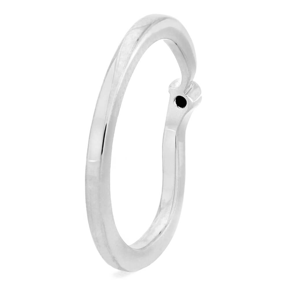 Custom Black Diamond Shadow Band in Sterling Silver-4327 - Jewelry by Johan