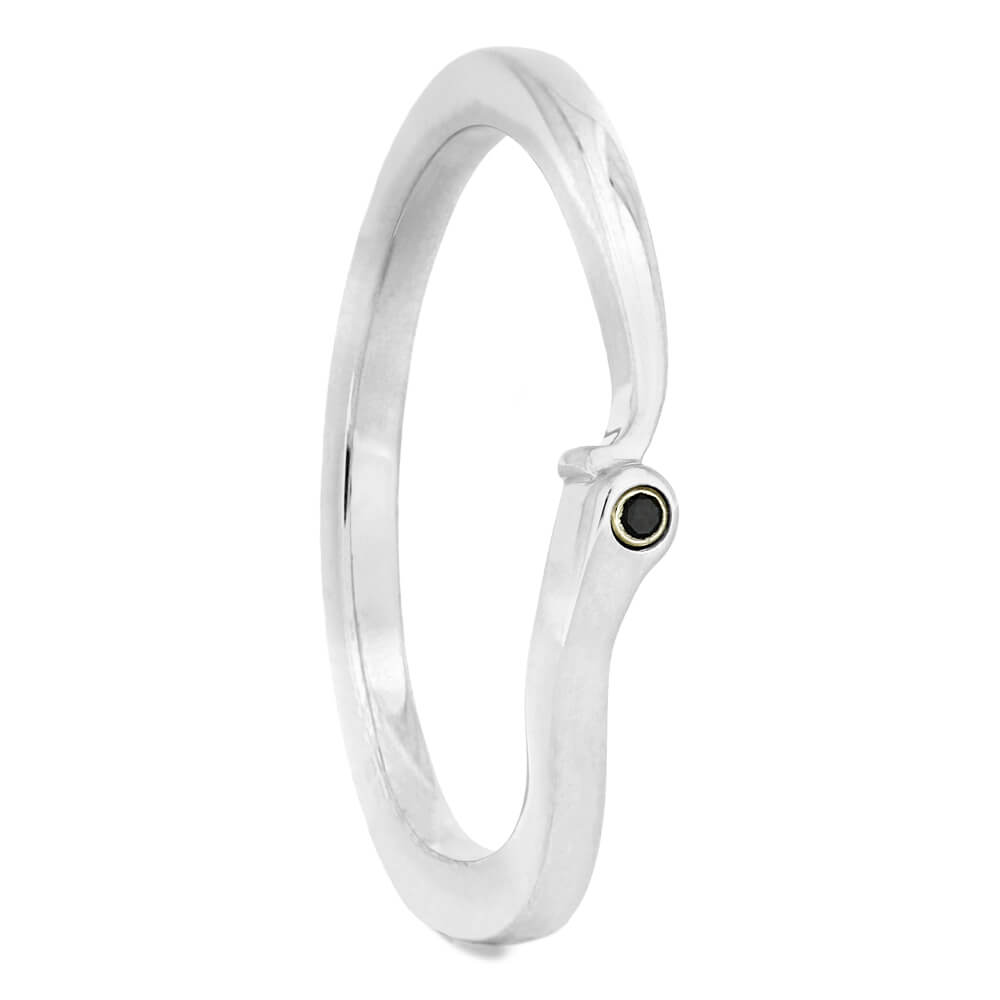 Custom Black Diamond Shadow Band in Sterling Silver-4327 - Jewelry by Johan