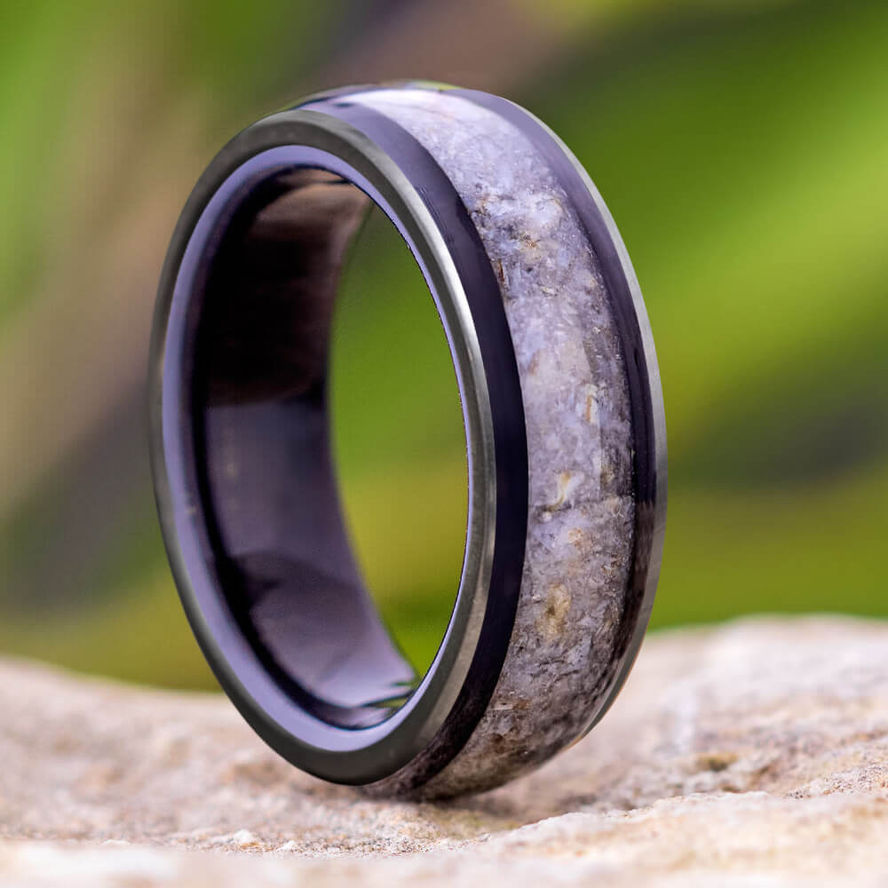 Dinosaur Bone and Wood Wedding Band