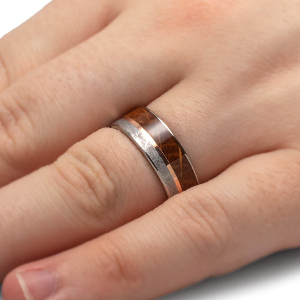 Whiskey Barrel and Meteorite Wedding Band