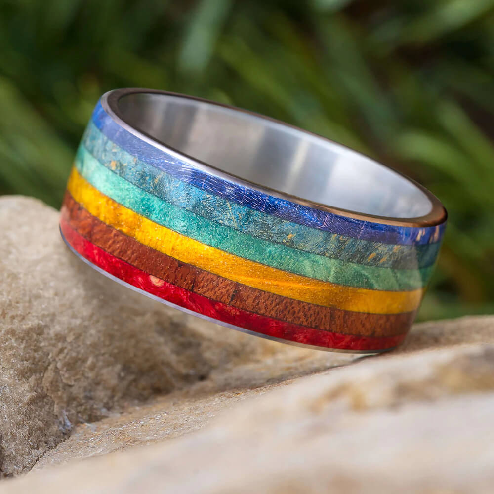 Rainbow Pride With Box Elder Wood | Jewelry by Johan
