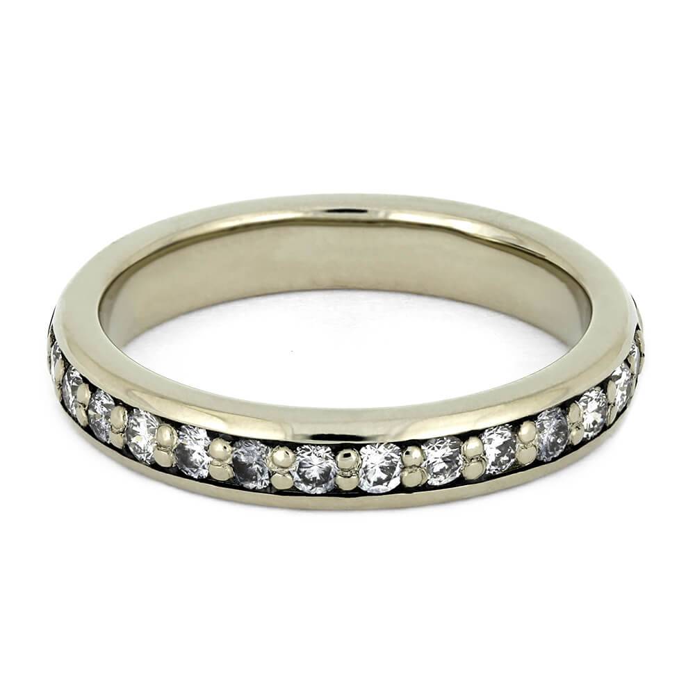 Diamond Half Eternity Wedding Band with Whiskey Barrel Wood-4350 - Jewelry by Johan