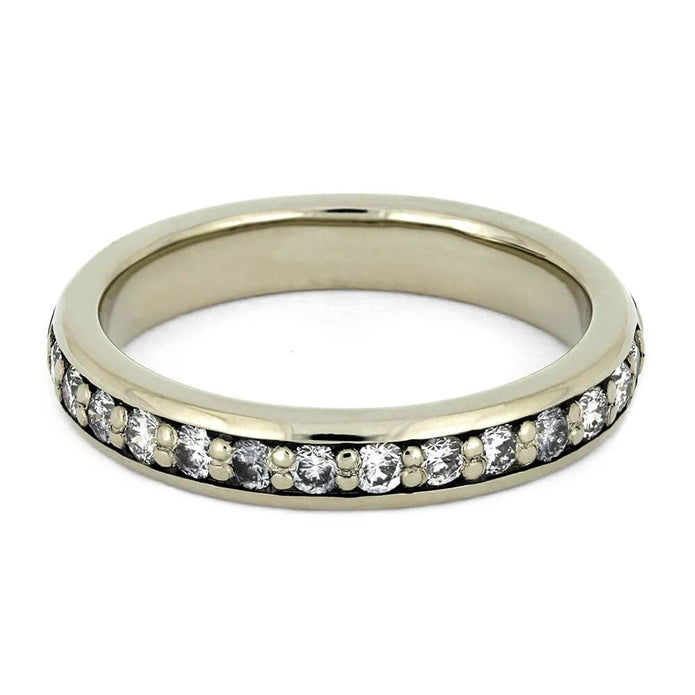 Diamond Half Eternity Wedding Band with Whiskey Barrel Wood-4350 - Jewelry by Johan