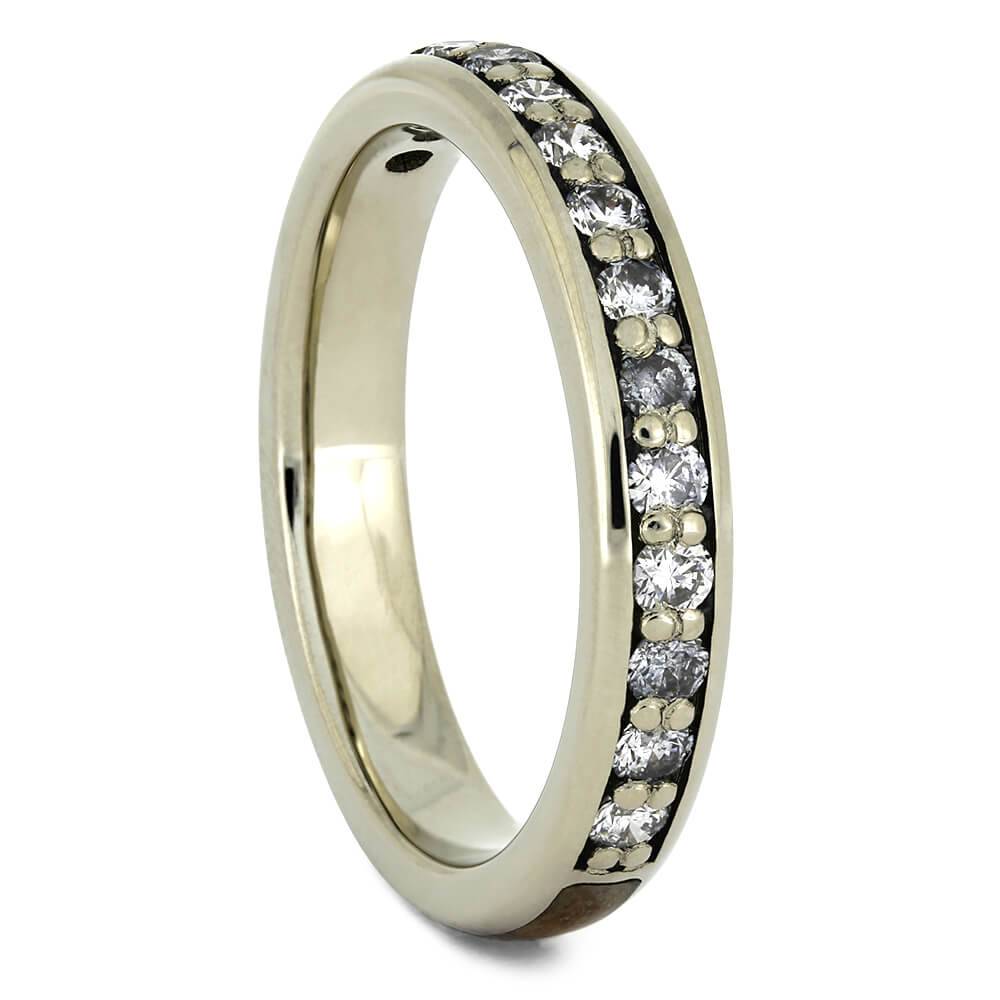 Diamond Half Eternity Wedding Band with Whiskey Barrel Wood-4350 - Jewelry by Johan
