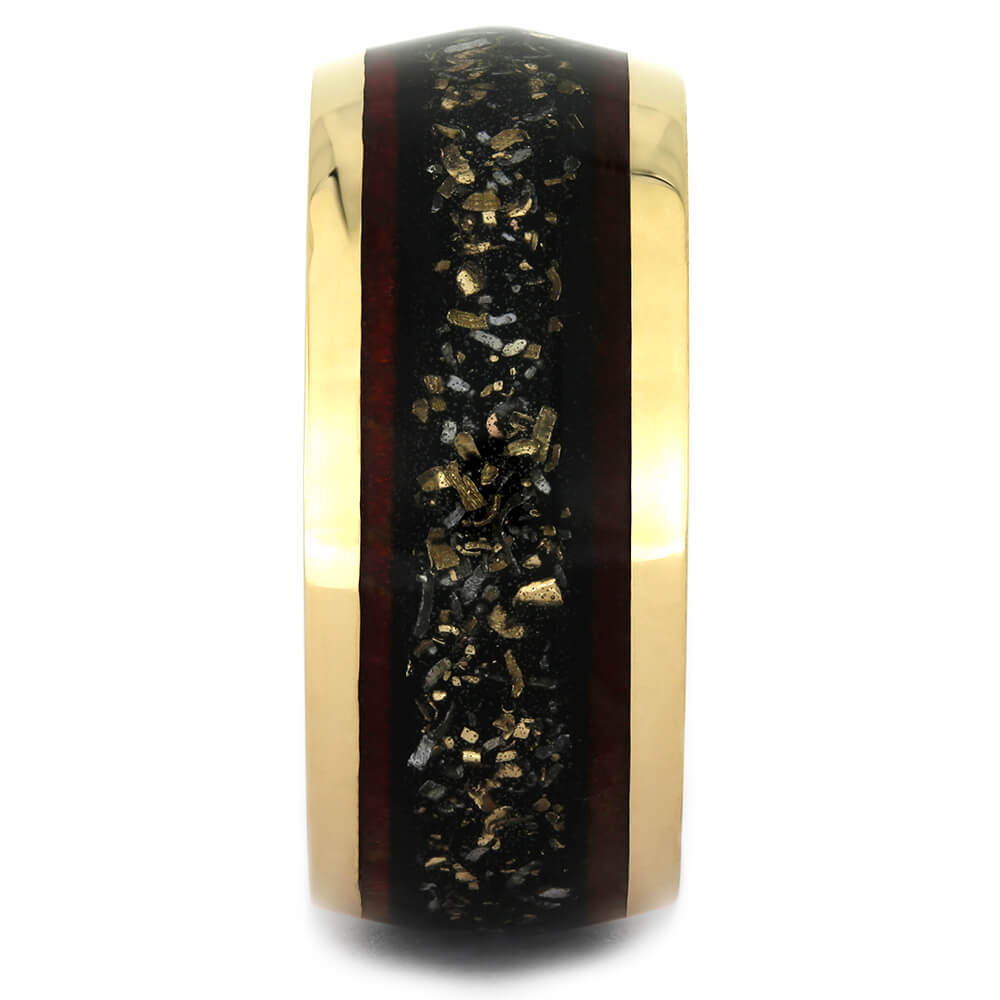 Black Stardust Ring with Ruby Redwood in Yellow Gold-4355 - Jewelry by Johan