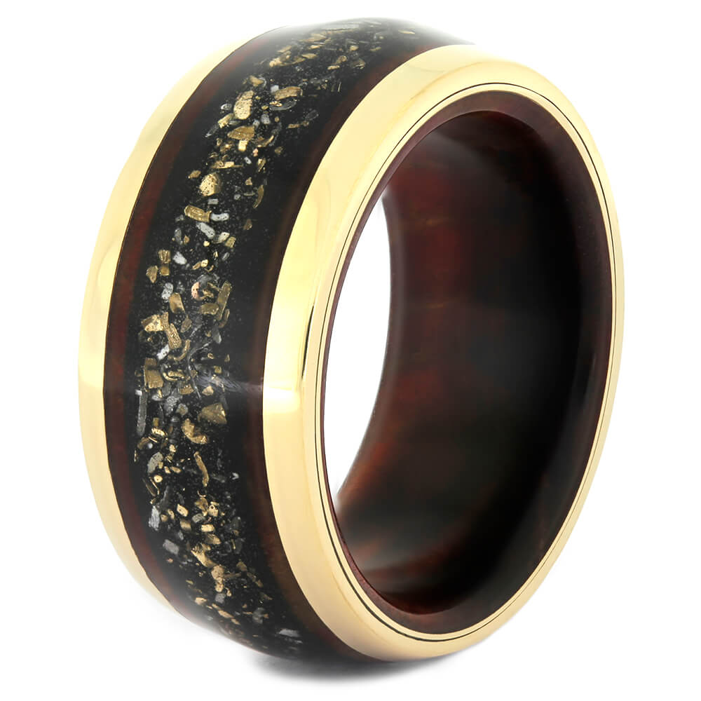 Black Stardust Ring with Ruby Redwood in Yellow Gold-4355 - Jewelry by Johan