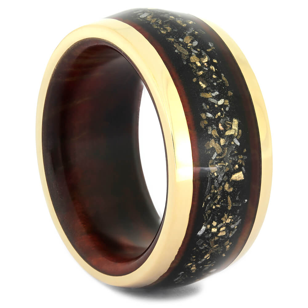 Black Stardust Ring with Ruby Redwood in Yellow Gold-4355 - Jewelry by Johan