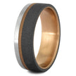 Rose Gold and Titanium Wedding Band, Mixed Metals Wedding Ring-4359 - Jewelry by Johan